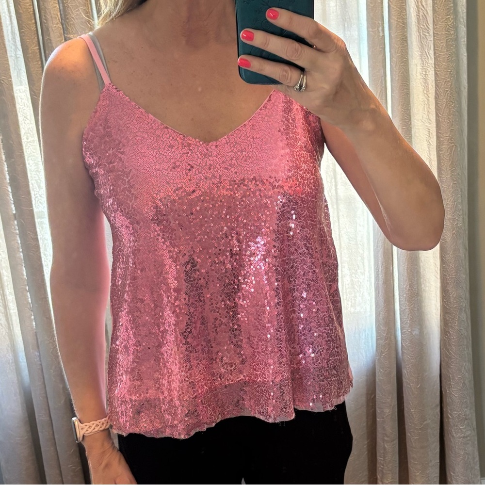 Sequin Pink Cami Top
